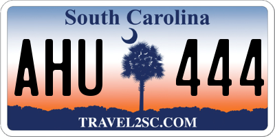 SC license plate AHU444