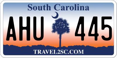 SC license plate AHU445