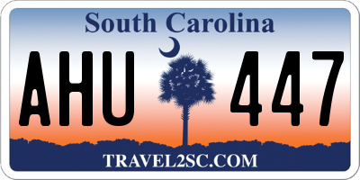SC license plate AHU447