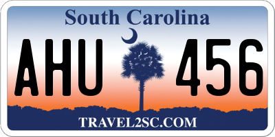 SC license plate AHU456