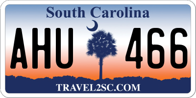 SC license plate AHU466