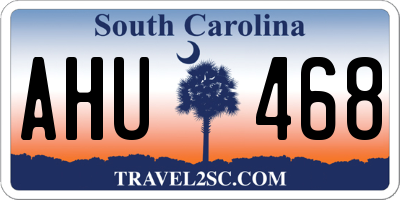 SC license plate AHU468