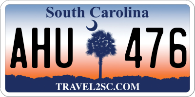 SC license plate AHU476