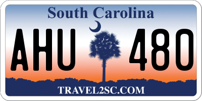 SC license plate AHU480