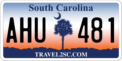 SC license plate AHU481