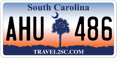 SC license plate AHU486