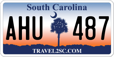 SC license plate AHU487
