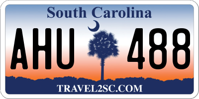 SC license plate AHU488
