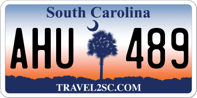 SC license plate AHU489