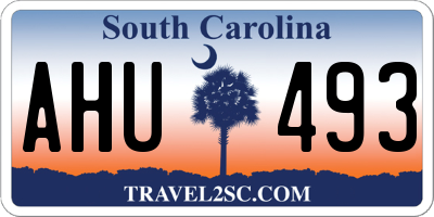 SC license plate AHU493