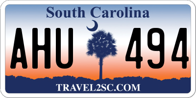 SC license plate AHU494