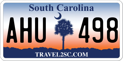 SC license plate AHU498
