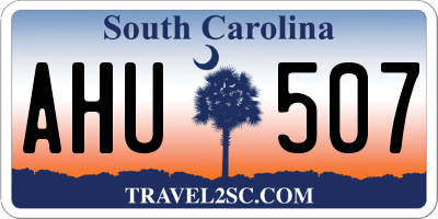 SC license plate AHU507