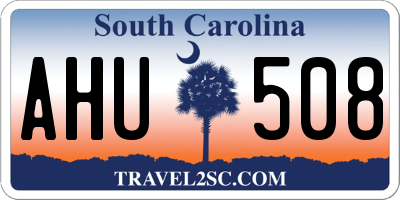 SC license plate AHU508