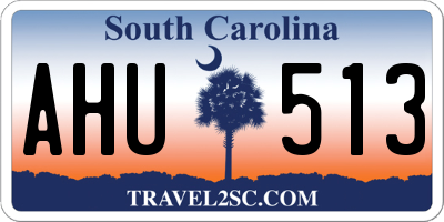SC license plate AHU513