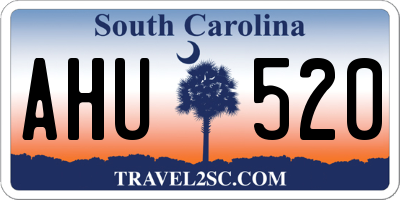 SC license plate AHU520