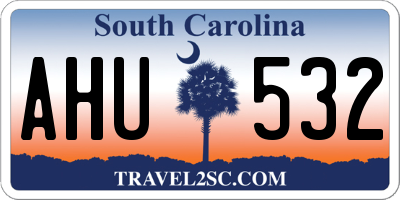 SC license plate AHU532
