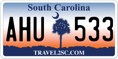 SC license plate AHU533
