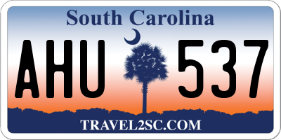 SC license plate AHU537
