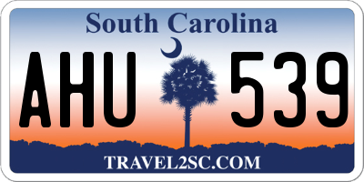 SC license plate AHU539