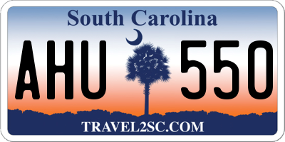 SC license plate AHU550