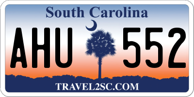 SC license plate AHU552