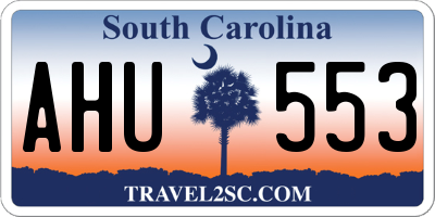 SC license plate AHU553