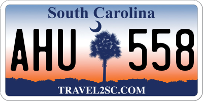 SC license plate AHU558