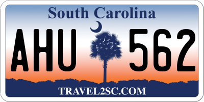 SC license plate AHU562