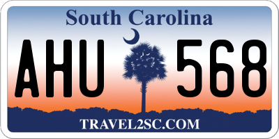 SC license plate AHU568