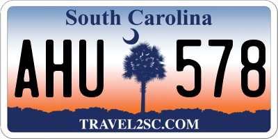 SC license plate AHU578