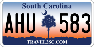 SC license plate AHU583