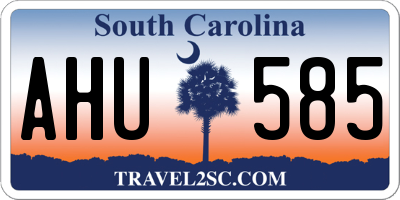 SC license plate AHU585