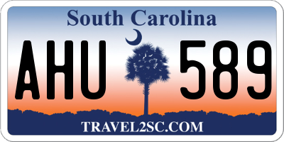 SC license plate AHU589