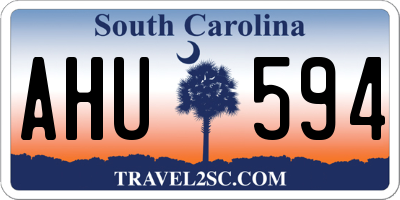 SC license plate AHU594