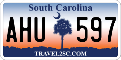 SC license plate AHU597