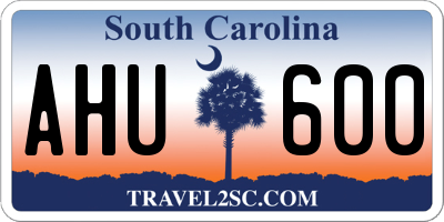 SC license plate AHU600