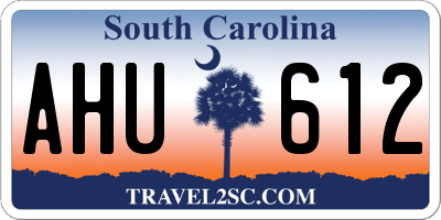 SC license plate AHU612
