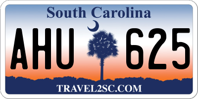 SC license plate AHU625