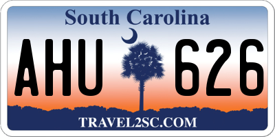 SC license plate AHU626