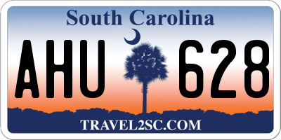 SC license plate AHU628
