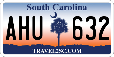 SC license plate AHU632