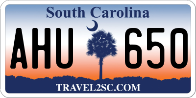 SC license plate AHU650