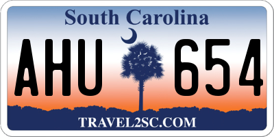 SC license plate AHU654