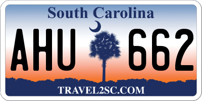SC license plate AHU662