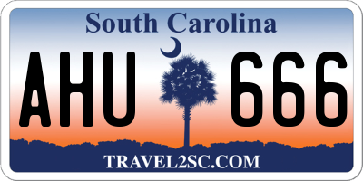 SC license plate AHU666