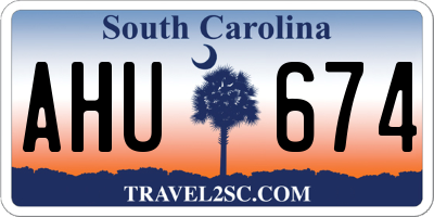 SC license plate AHU674