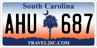 SC license plate AHU687