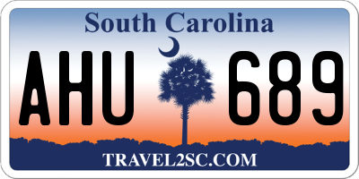 SC license plate AHU689
