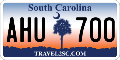 SC license plate AHU700